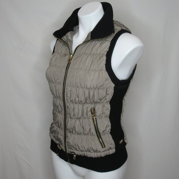 Calvin Klein Performance Biege Ribbed Puffer Vest Women's M Medium - Picture 2 of 9